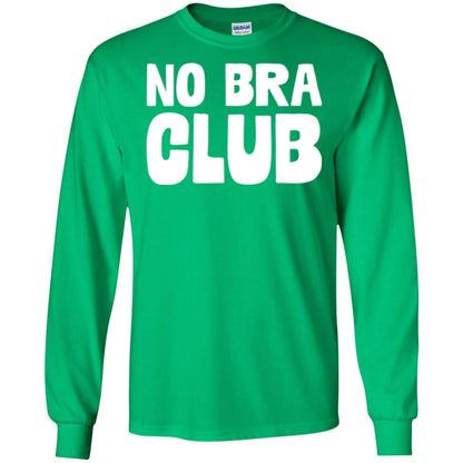 No Bra Club T-shirt Funny Feminist Women No Bra Irish Green