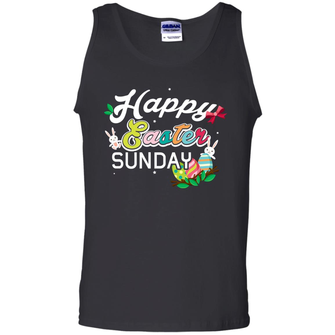 Christian T-shirt Happy Easter Sunday Black