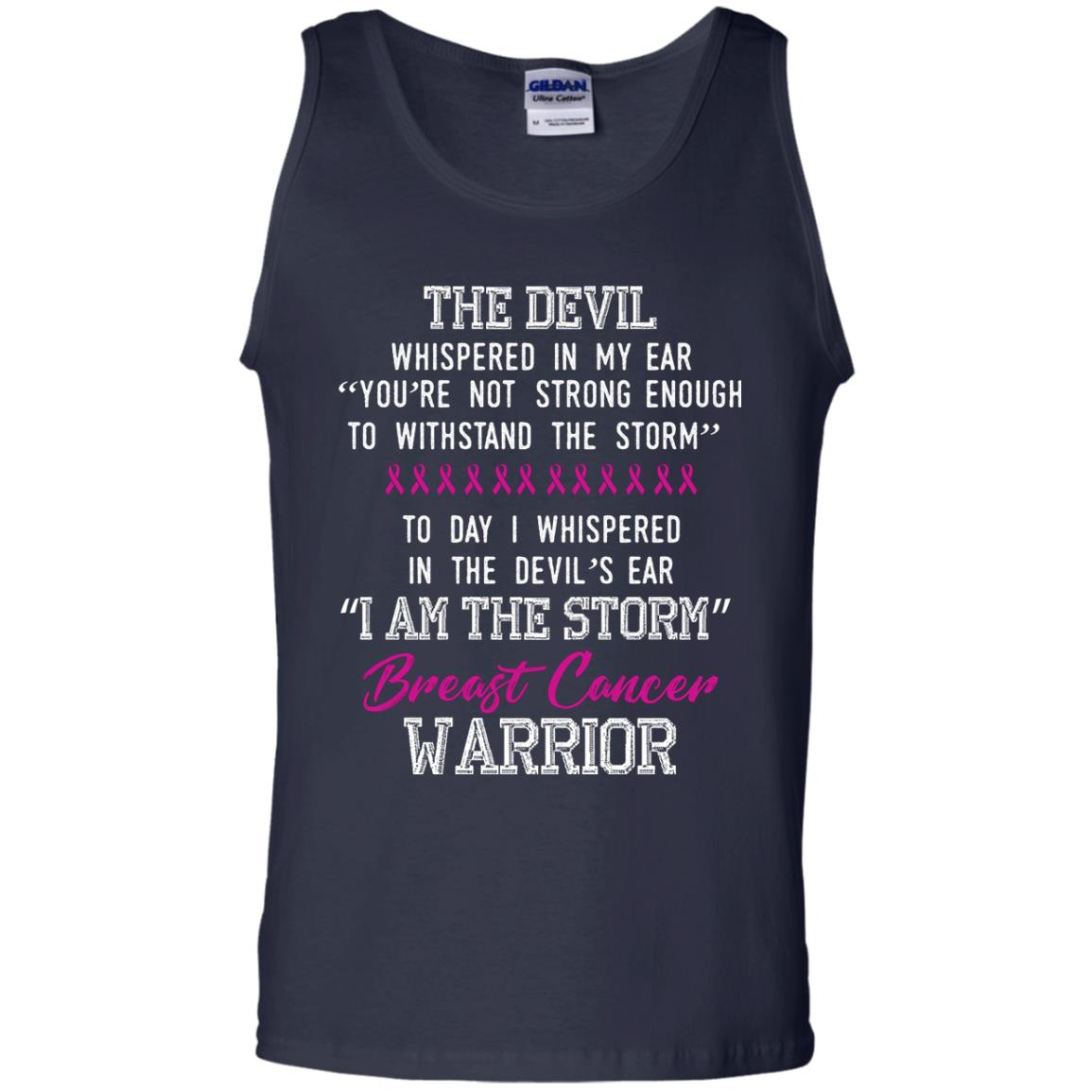 Breast Cancer Warrior T-shirt I Am The Storm Breast Cancer Warrior With Pink Ribbons Navy
