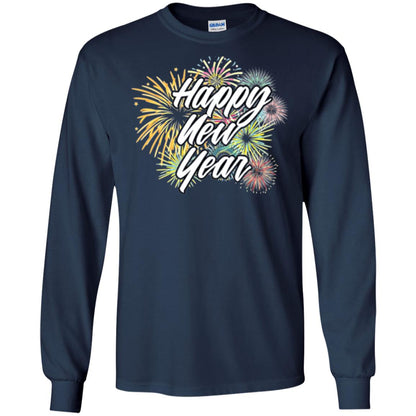 Happy New Year T-shirt Fireworks Navy