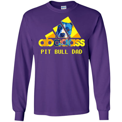 Abadass Pit Bull Dad Daddy Loves Pitbull Shirt Purple