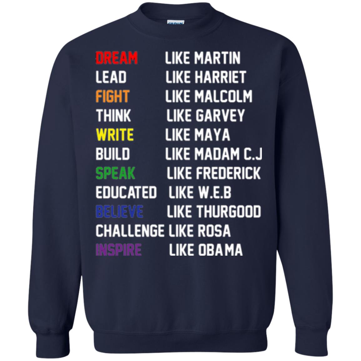 Dream Like Martin Inspire Like Obama T-shirt Navy