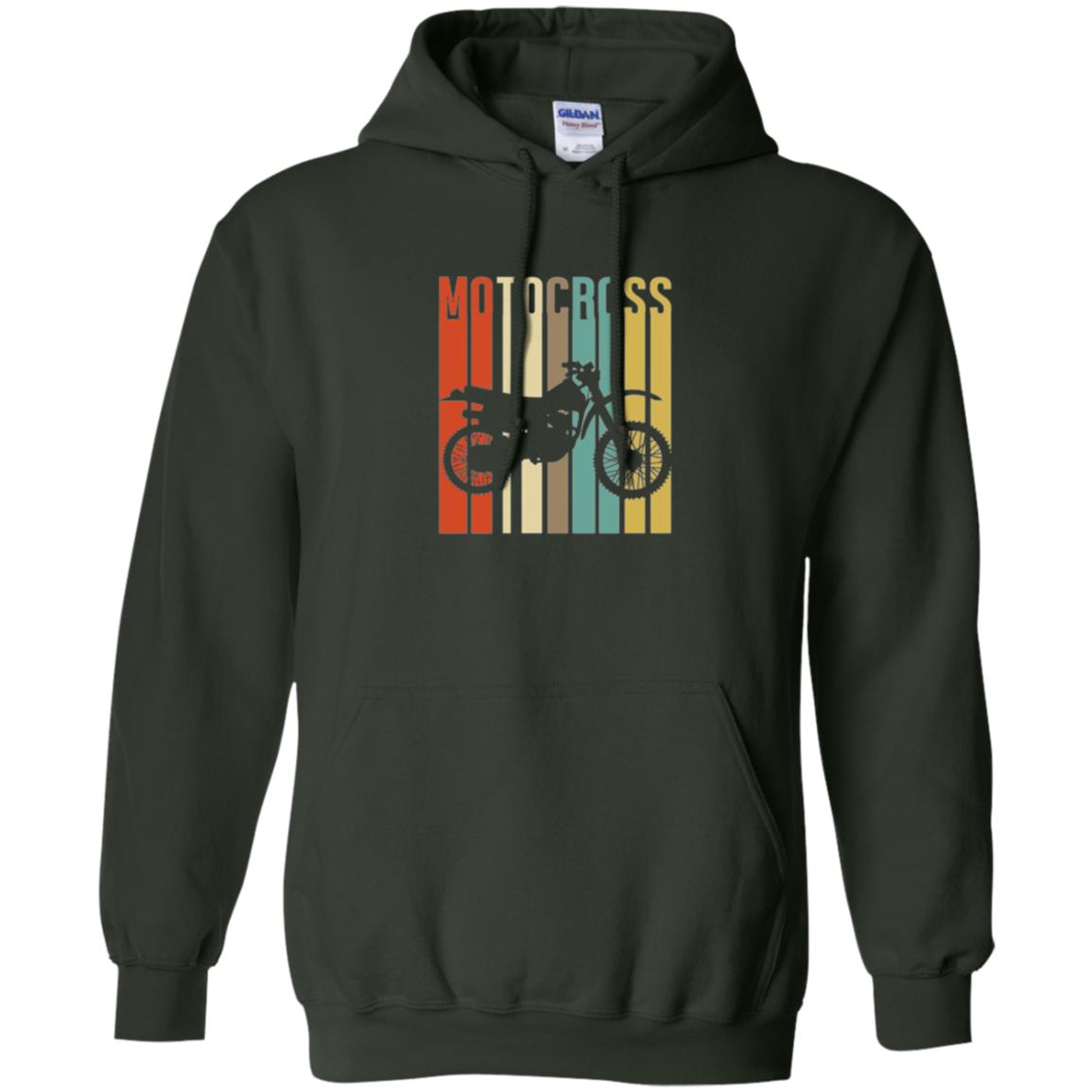 Dirt Bike Silhouette T-shirt Cool Vintage Motocross Forest Green