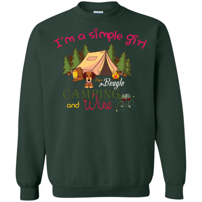 I’m A Simple Girl I Love Beagle Camping And Wine Shirt Forest Green