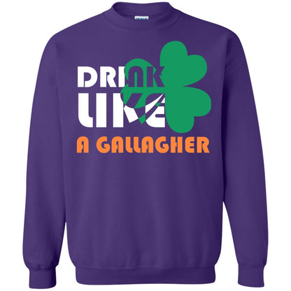 Drink Like A Gallagher Saint Patrick_s Day T-shirt Purple