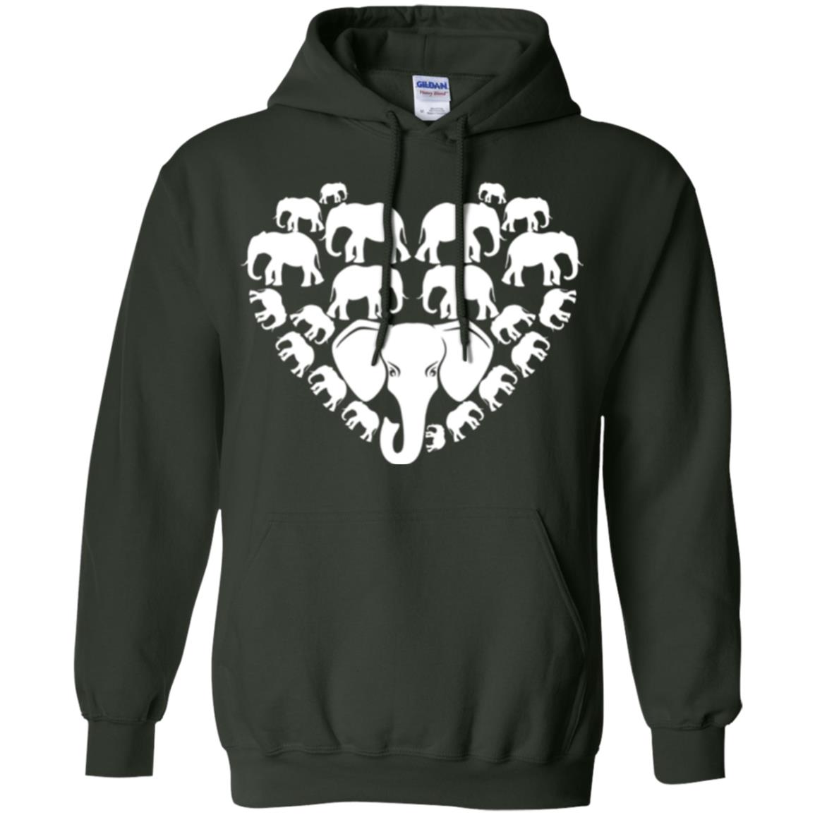 Elephant Lovers T-shirt Special Elephant Heart Forest Green