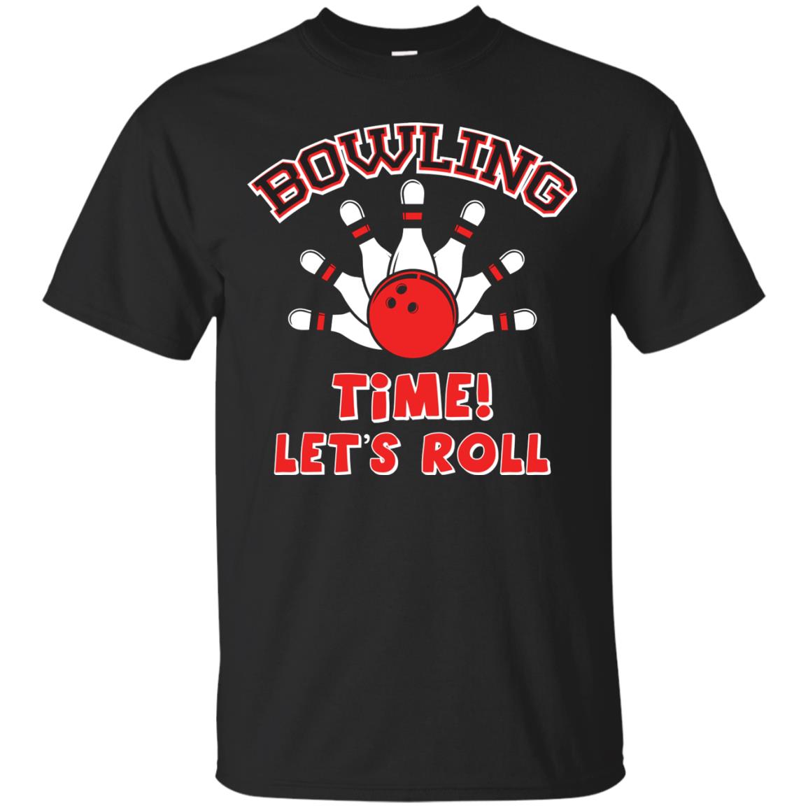 Bowling Lover T-shirt Time Let’s Roll Black