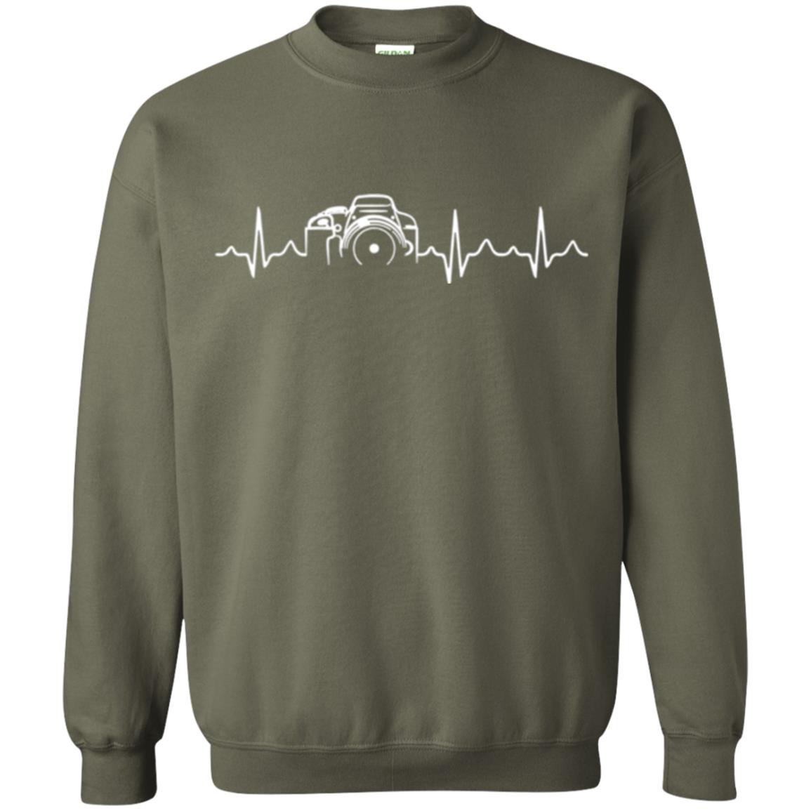 Photographer T Shirt Heartbeat Photography Military Green