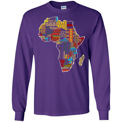 African Pride Traditional Ethnic Pattern Africa Map Shirt Purple