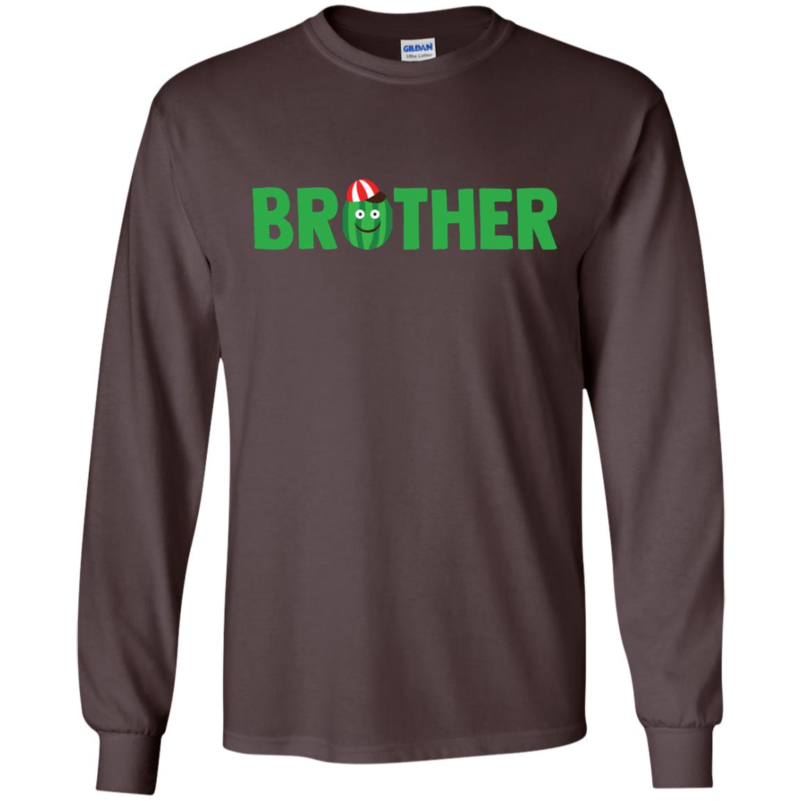 Brother Watermelon Funny Summer Melon Fruit Shirt For Brother Dark Chocolate