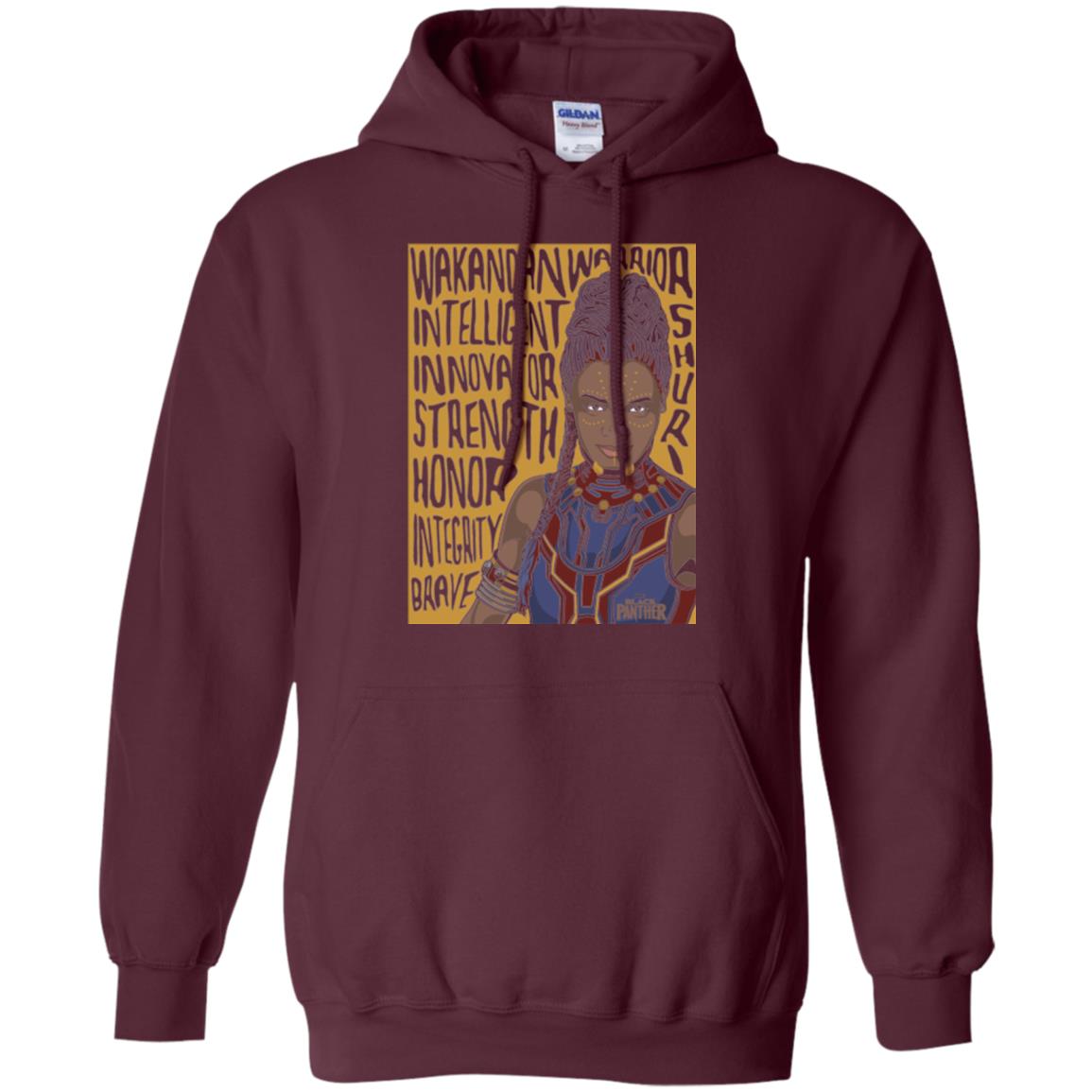 Black Panther Movie Shuri Word Art T-shirt Maroon