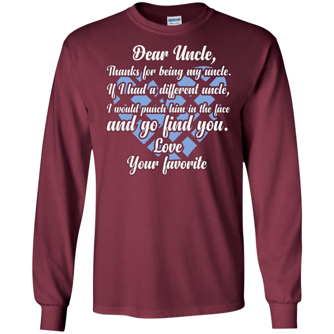 Dear Unclethank For Being My Uncle Family T-shirt Maroon