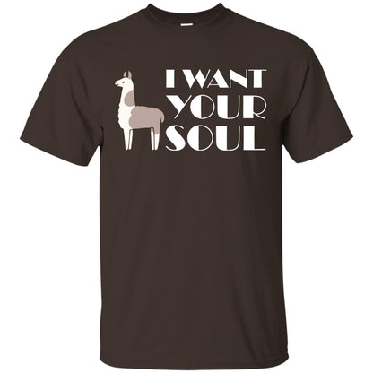 I Want Your Soul Llama Shirt Dark Chocolate