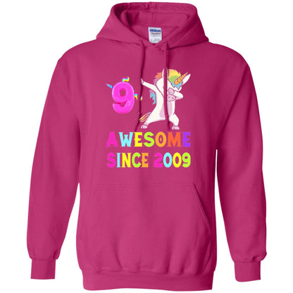 9th Birthday T-shirt Unicorn Dabbing Awesome Since 2009 Heliconia