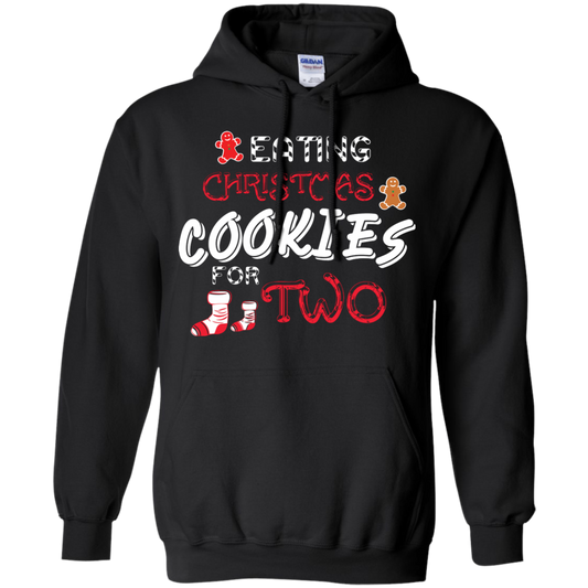 Christmas T-shirt Eating Christmas Cookies For Two Black