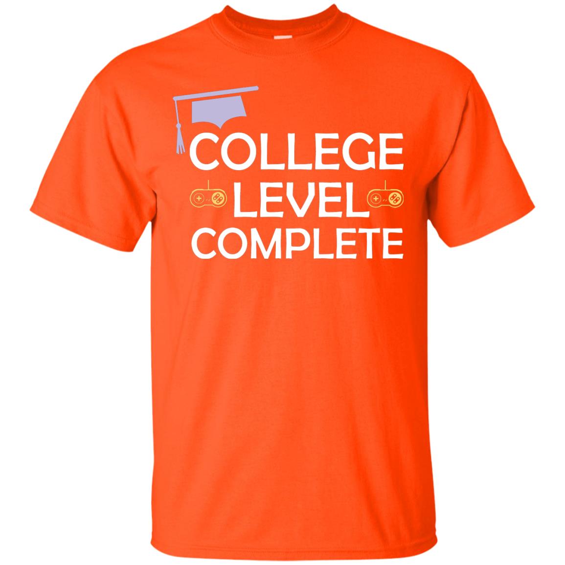 College Level Complete Funny College Graduation Shirt Orange