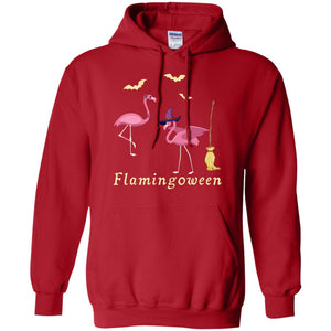 Flamingoween Flamingo Wicth Ride Stick Funny Quote On Haloween Gift ShirtG185 Gildan Pullover Hoodie 8 oz.
