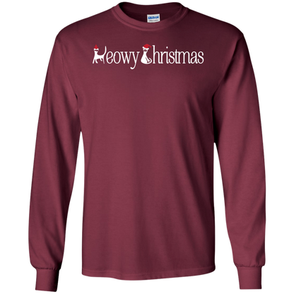 Christmas T-shirt Meowy Christmas Maroon