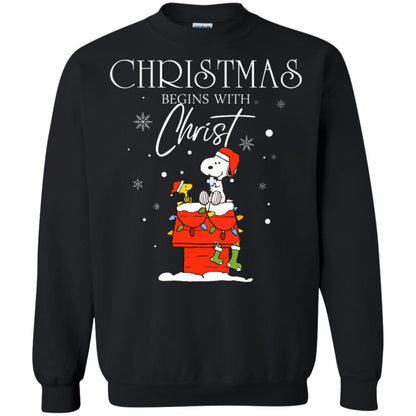 Christmas Begins With Christ Shirt Black