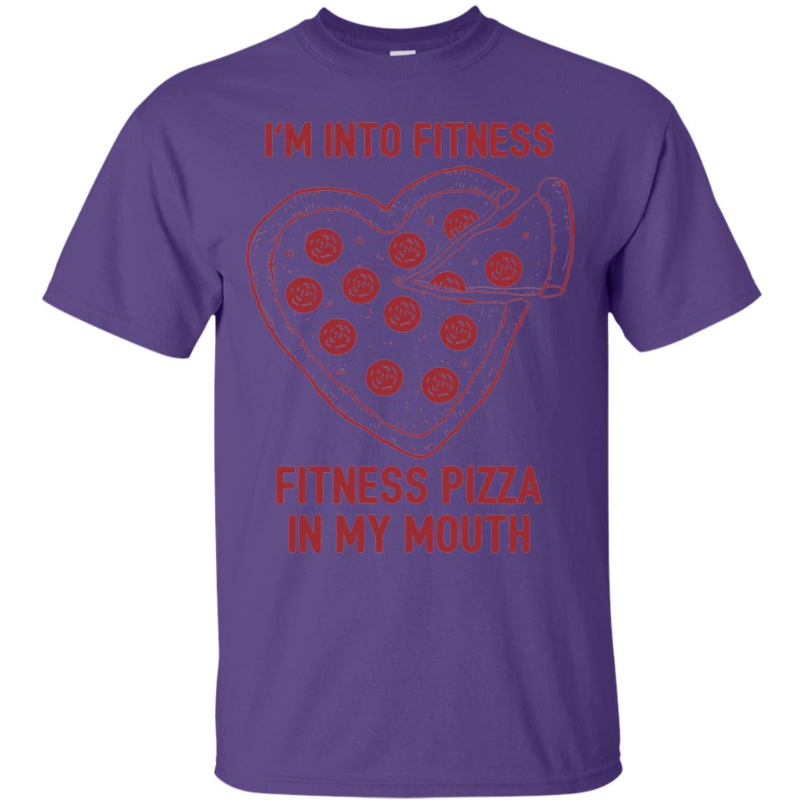 Pizza Lover T-shirt Fitness Pizza In My Mouth Purple