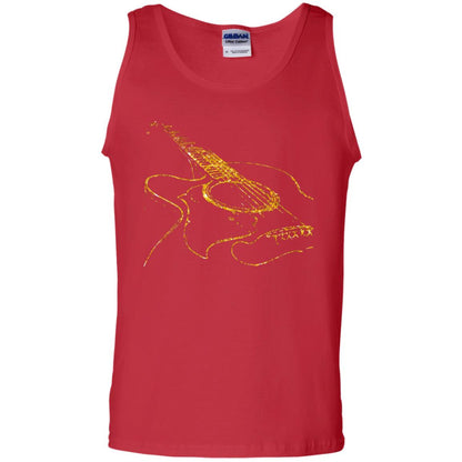 Guitar Gold Guitarist Gift Shirt For Mens Or Womens Red