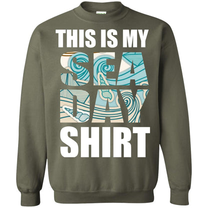 Summer Vacation T-shirt This Is My Sea Day Military Green