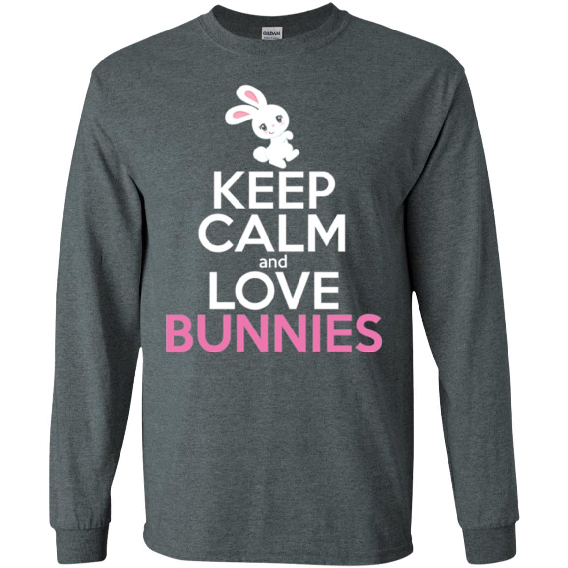 Bunny T-shirt Keep Calm And Love Bunnies Dark Heather