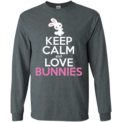 Bunny T-shirt Keep Calm And Love Bunnies Dark Heather