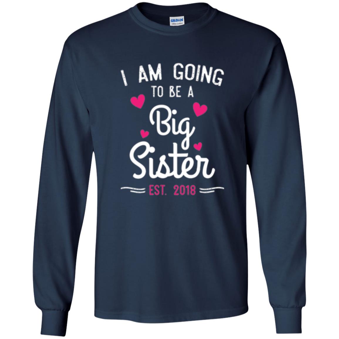 Family T-shirt I Am Going To Be A Big Sister Estimated 2018 Navy