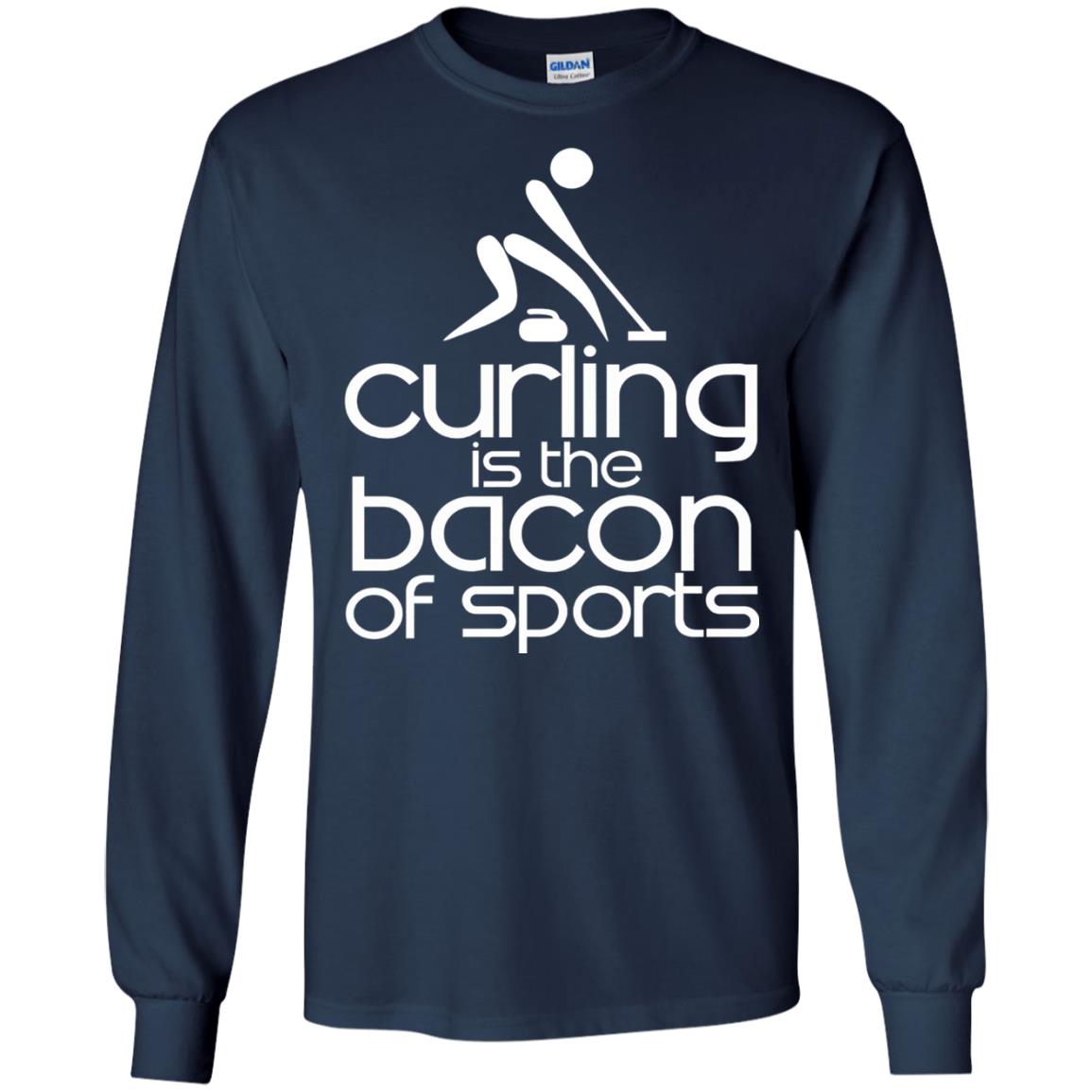 Funny Curling Is The Bacon Of Sports T-shirt Navy