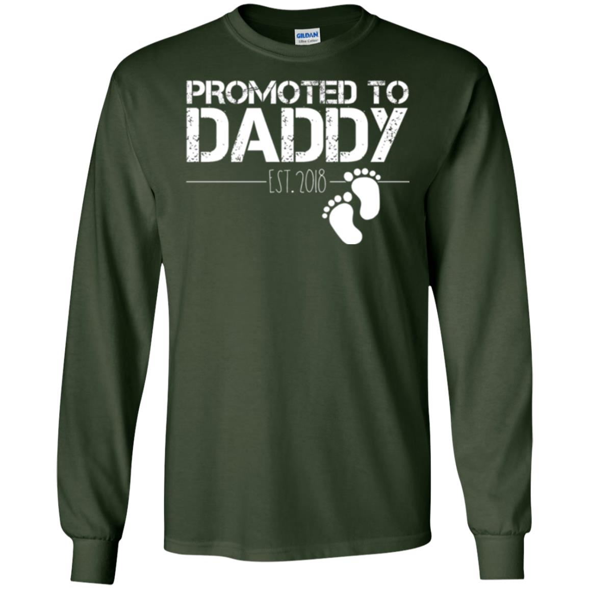 Daddy T-shirt Promoted To Daddy Est 2018 Forest Green