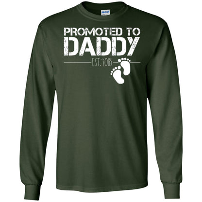 Daddy T-shirt Promoted To Daddy Est 2018 Forest Green
