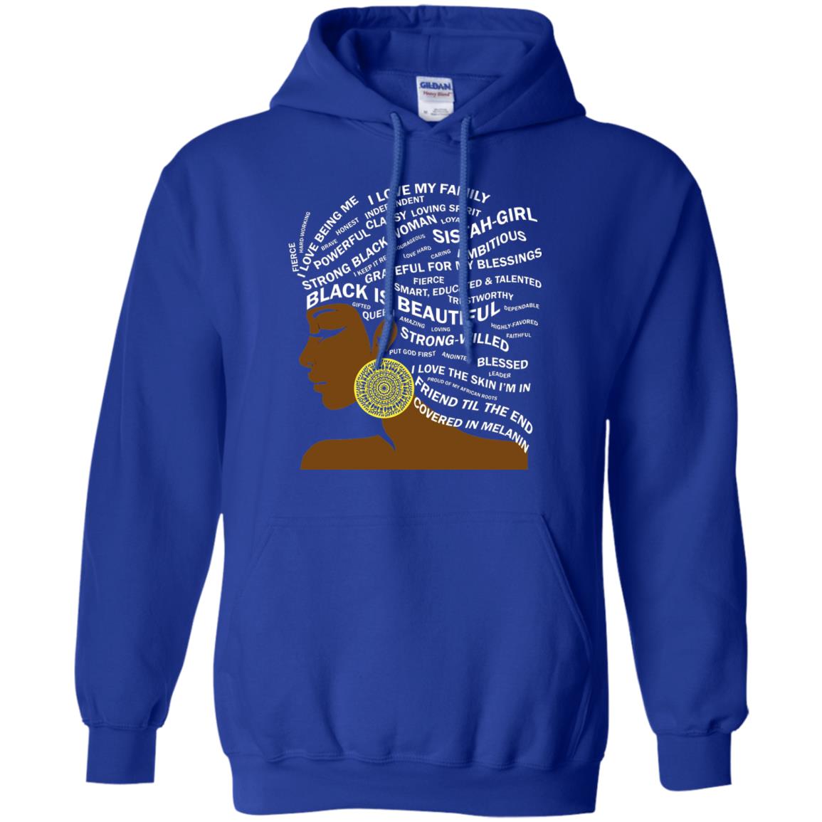 Black Is Beautiful Black History Month Word Art T-shirt Royal
