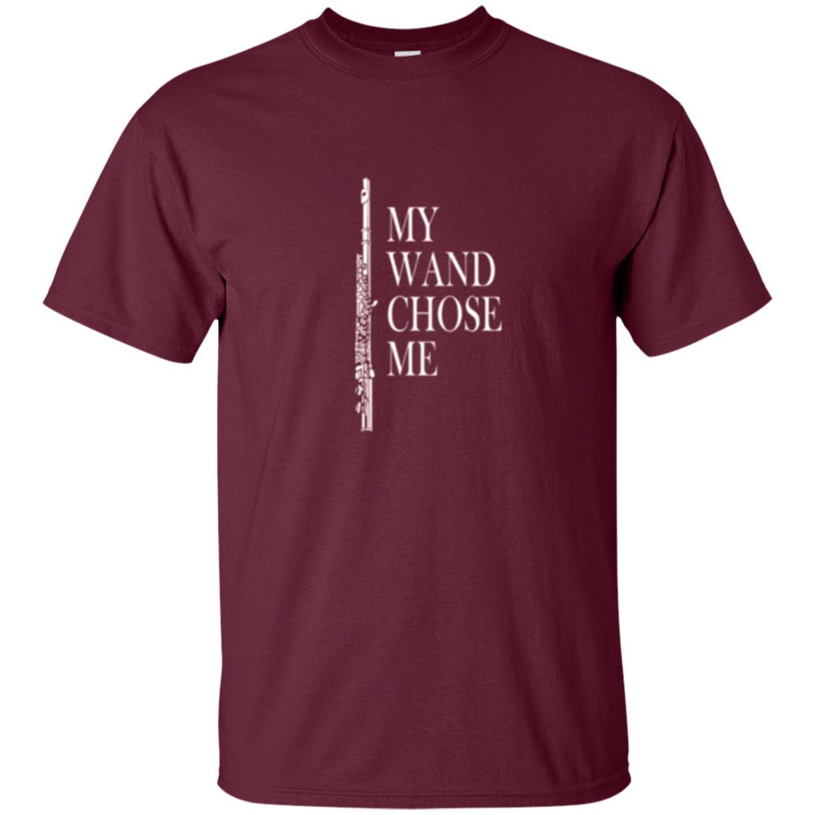 Flute Lover T-shirt My Wand Chose Me Maroon