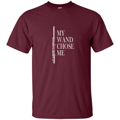 Flute Lover T-shirt My Wand Chose Me Maroon