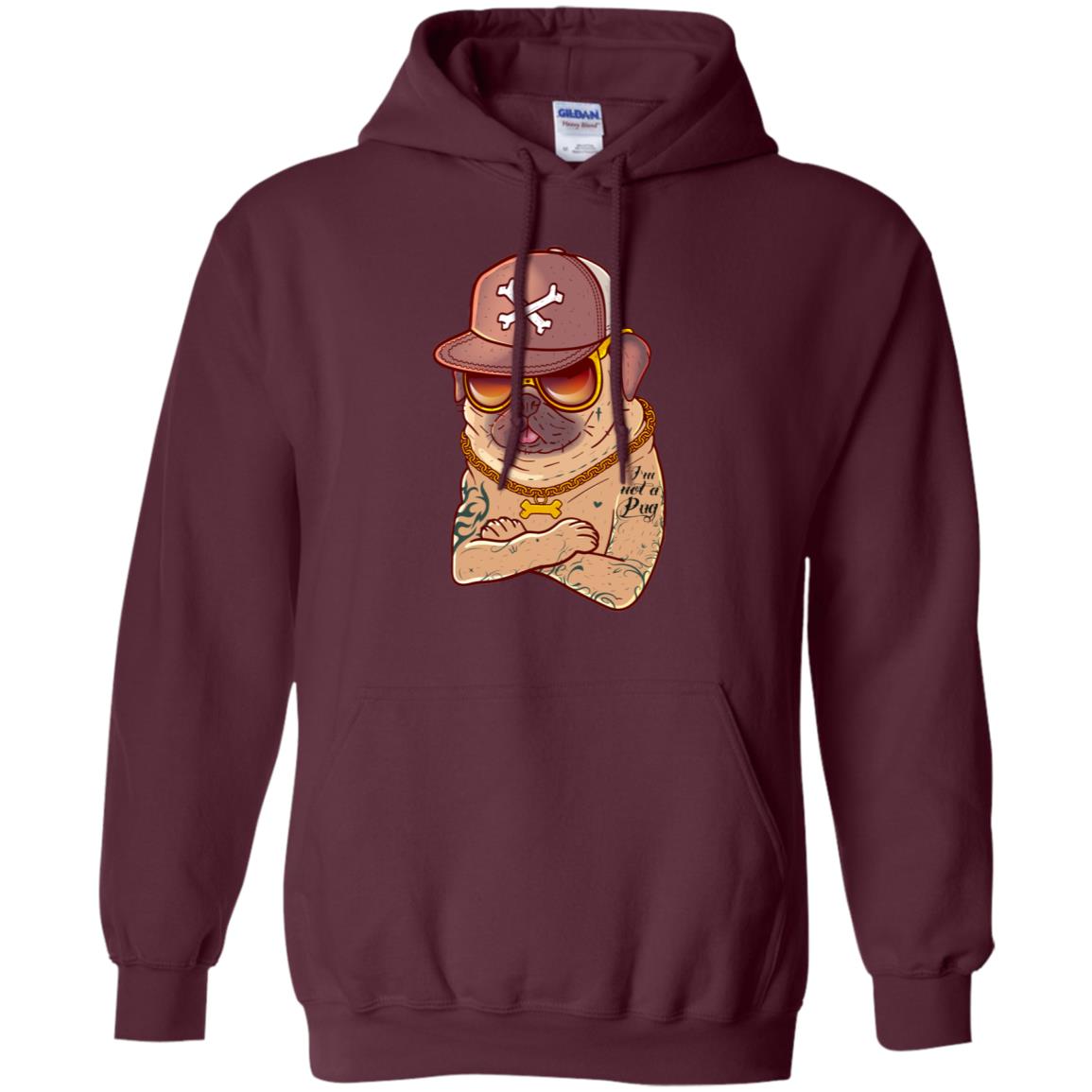 I'm Not A Pug Tattoo Dog Owner Shirt Maroon