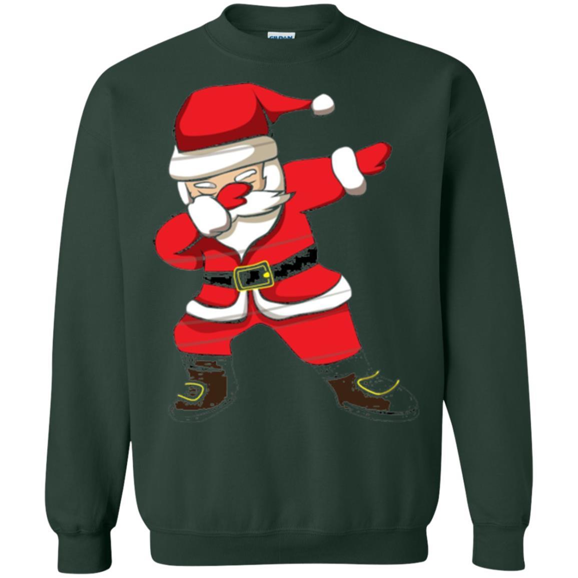 Christmas T-shirt Dabbing Santa Christmas T-shirt Forest Green