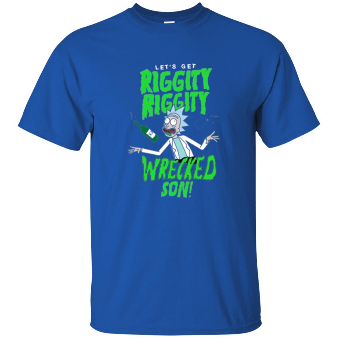 Rick Morty T-shirt Riggity Riggity Wrecked Spiral Royal