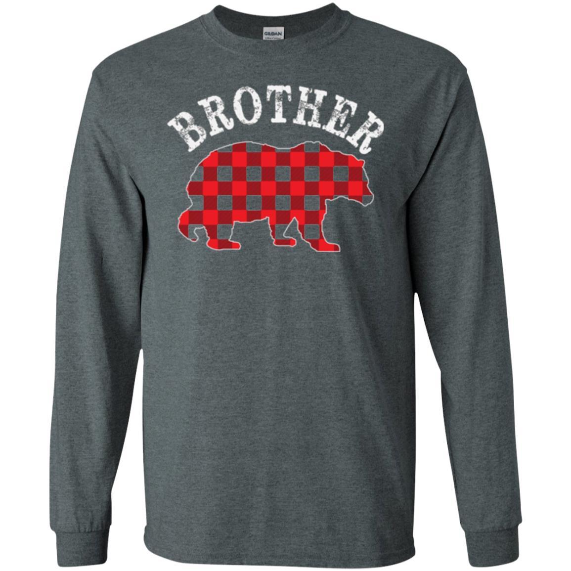Christmas T-shirt Red Plaid Brother Bear Dark Heather