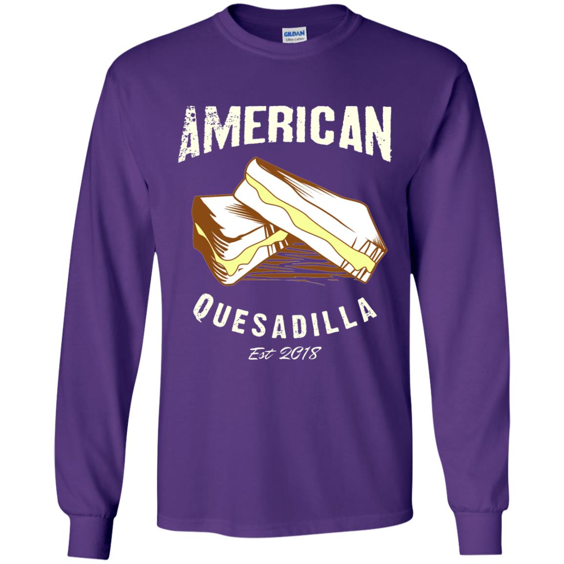 American Quesadilla Est 2018 Grilled Cheese T-shirt Purple