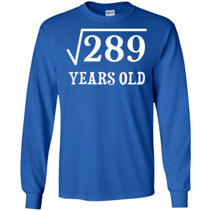 Brithday T-shirt Square Root Of 289 Royal