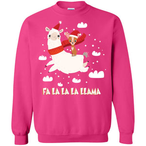 Fa La La La Llama With Chihuahua X-mas Gift ShirtG180 Gildan Crewneck Pullover Sweatshirt 8 oz.