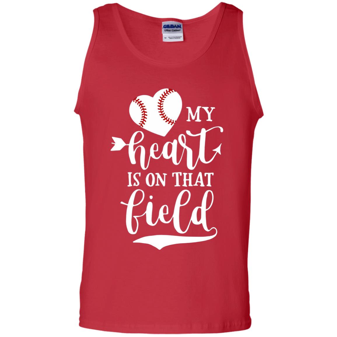 My Heart Is On That Field Softball Mom Shirt Red