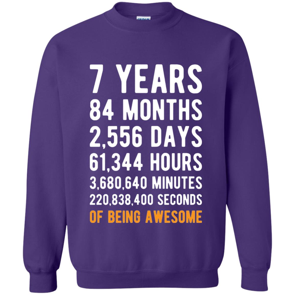7th Birthday Shirt 7 Years Old Being Awesome Purple