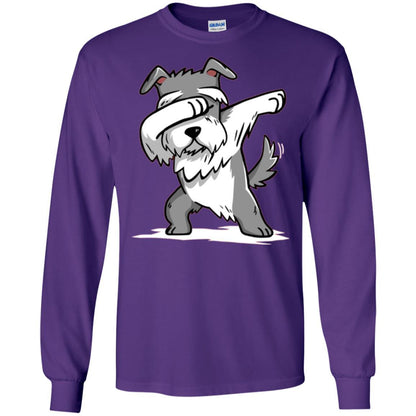 Dog Lover T-shirt Miniature Schnauzer Cute Dabbing Purple
