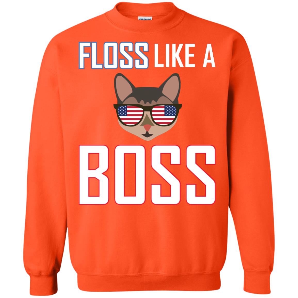Floss Like A Boss Cat Shirt Orange