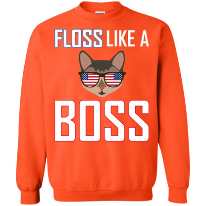 Floss Like A Boss Cat Shirt Orange