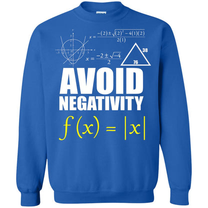 Avoid Negativity Math Teacher T-shirt Royal