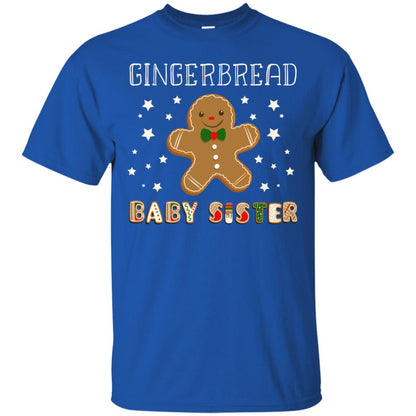Gingerbread Baby Sister X-mas Gift Family Shirt For Girls Royal