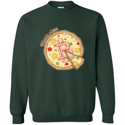 Funny Bitcoin Pizza T-shirt Crypto Currency Forest Green